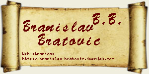 Branislav Bratović vizit kartica